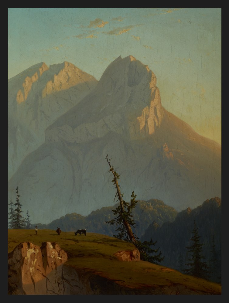 Obrazy góry: Tatry, Morskie Oko: Murań o wschodzie, plakat w czarnej ramie