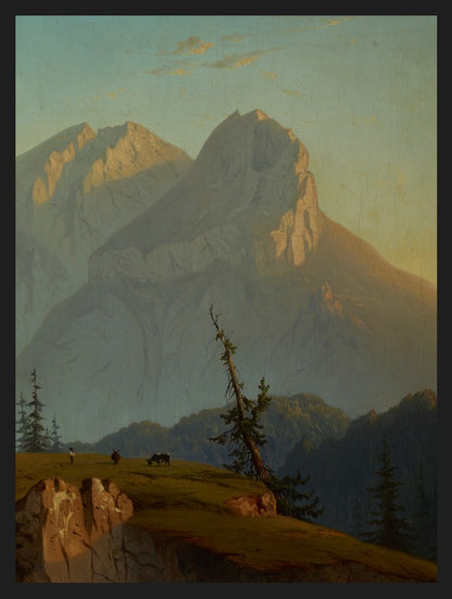Obrazy góry: Tatry, Morskie Oko: Murań o wschodzie, plakat w czarnej ramie
