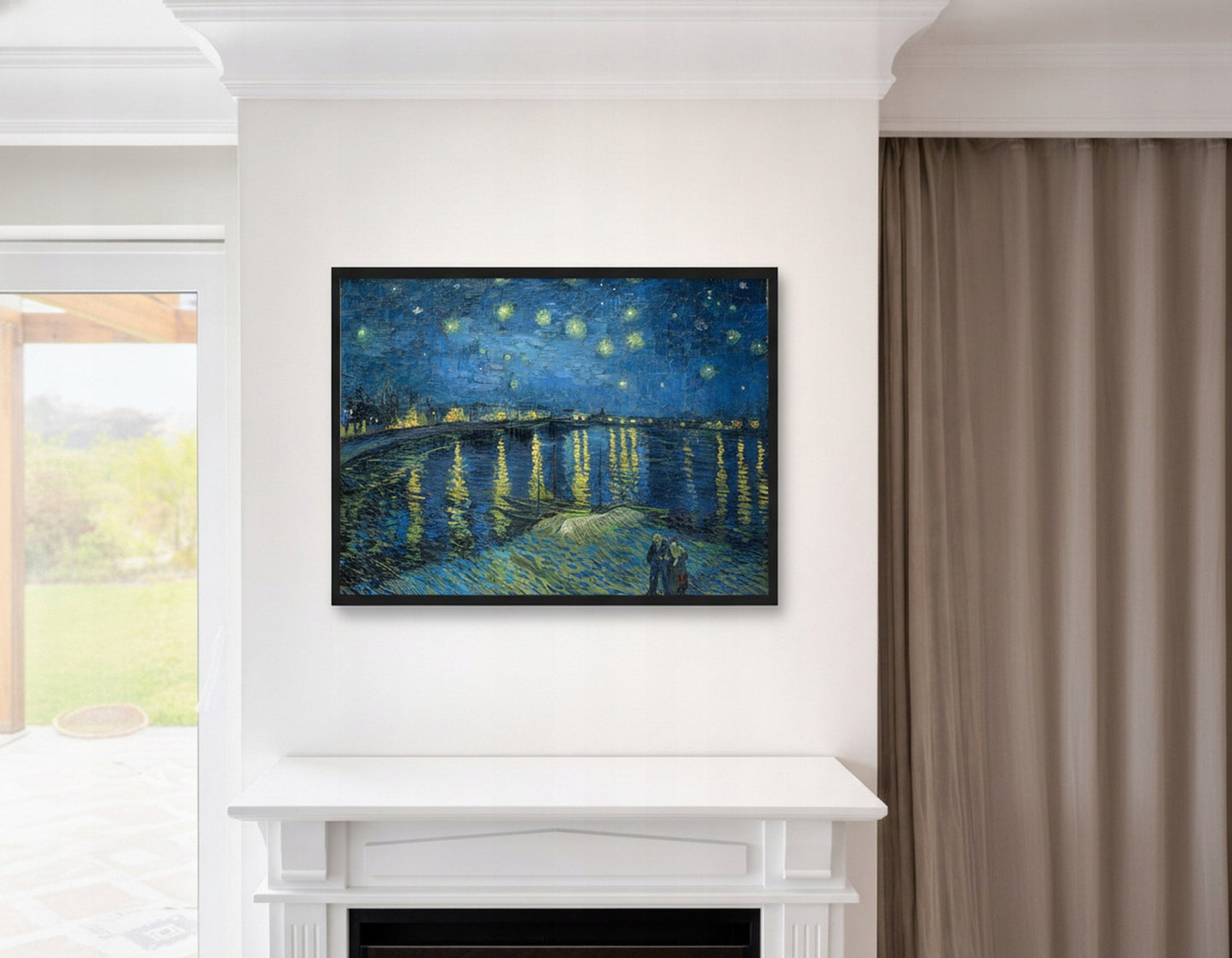 Gwiaździsta Noc Nad Rodanem Van Gogh — Plakat – plakat do druku