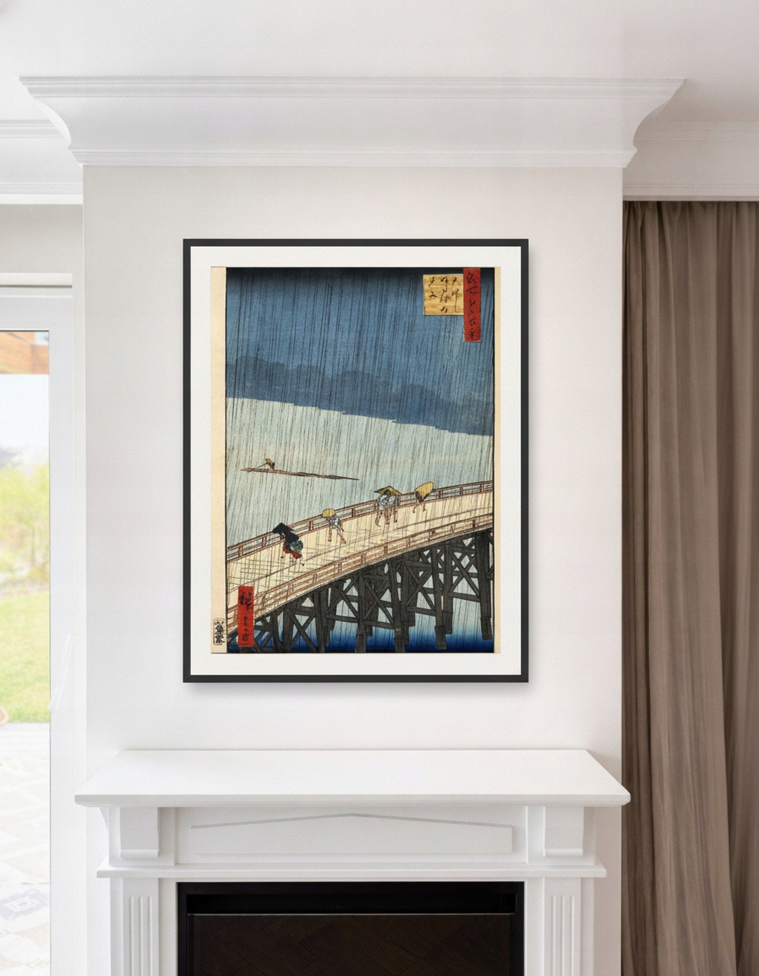 Most Ohashi W Deszczu Hiroshige — Plakat
