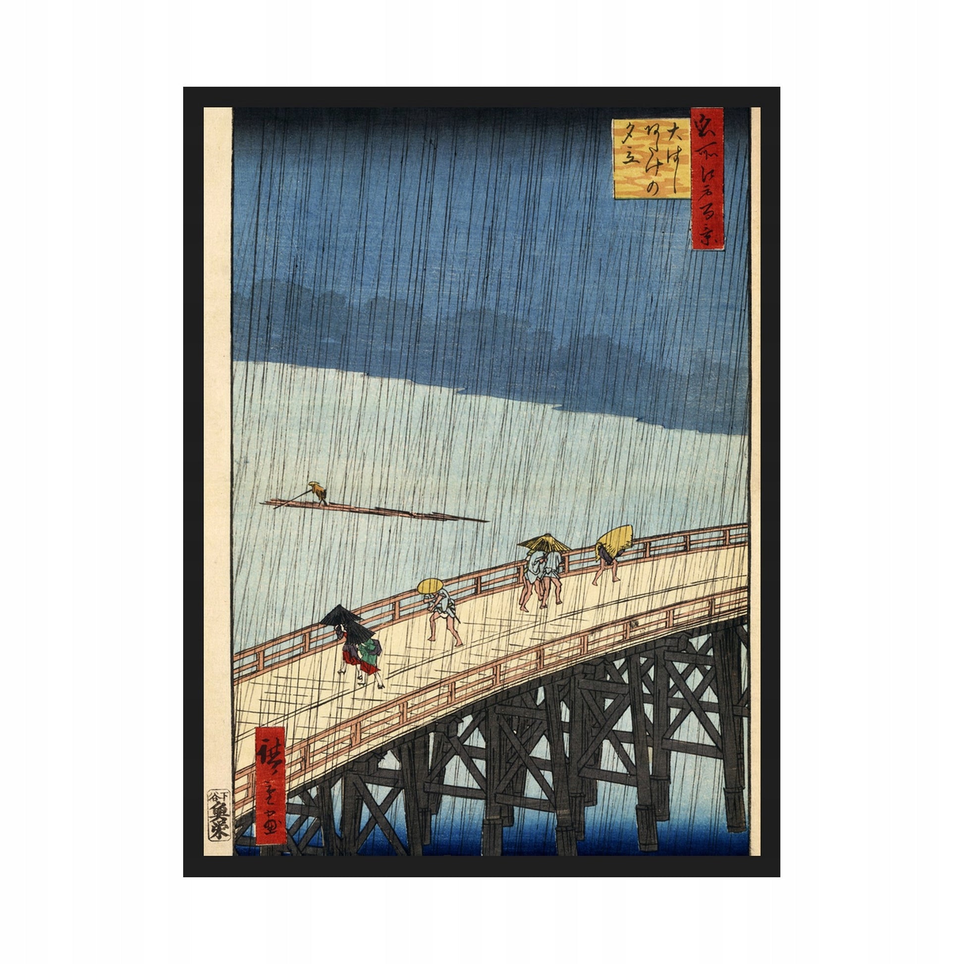 Most Ohashi W Deszczu Hiroshige — Plakat