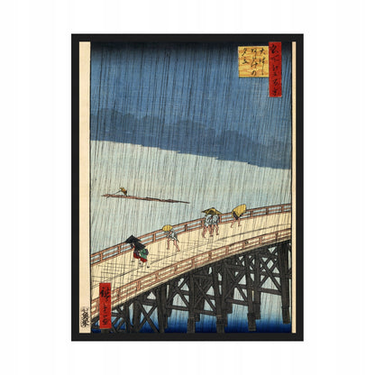 Most Ohashi W Deszczu Hiroshige — Plakat