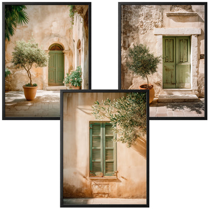 Oliwne Patio — Zestaw 3 Plakaty