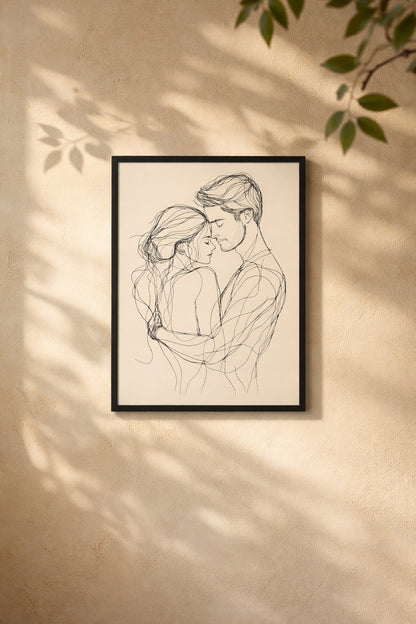 Line Art Kobieta Czarno Białe — Zestaw 3 Plakaty