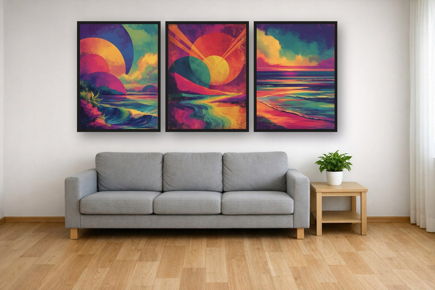 Głębia Teal — Zestaw 3 Plakaty – plakat na ścianę
