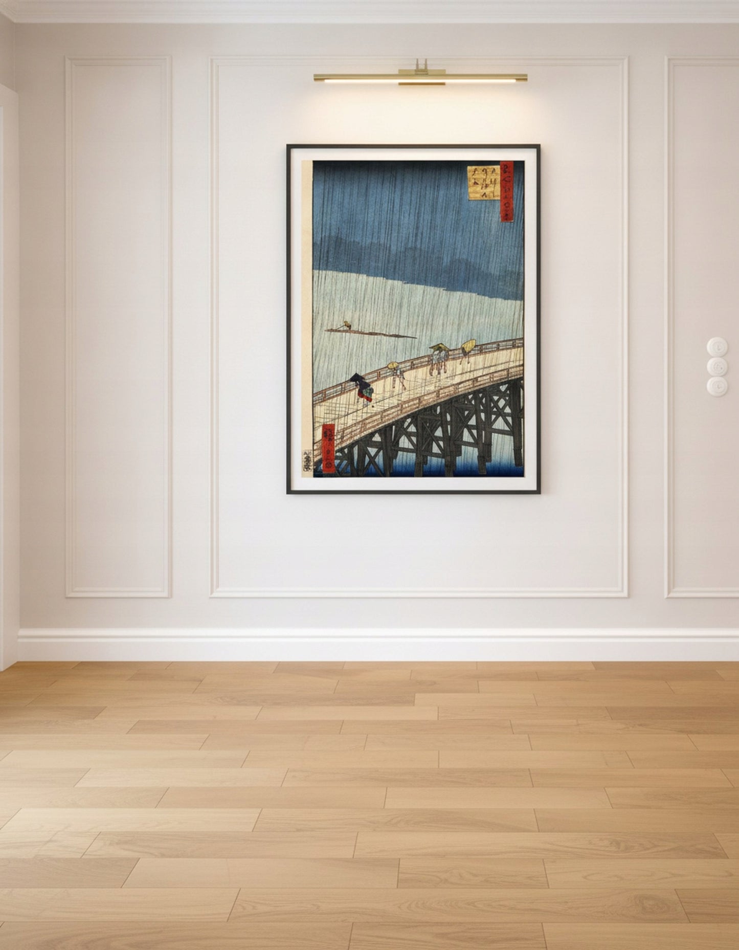Most Ohashi W Deszczu Hiroshige — Plakat – plakat do druku