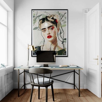 Wśród Liści i Emocji – cyfrowy obraz z portretem młodej kobiety