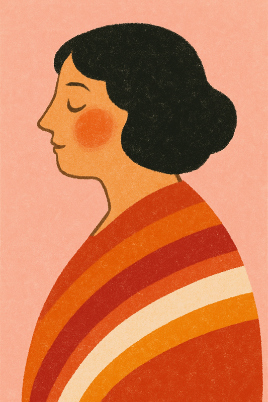Colorful Striped Shawl Illustration