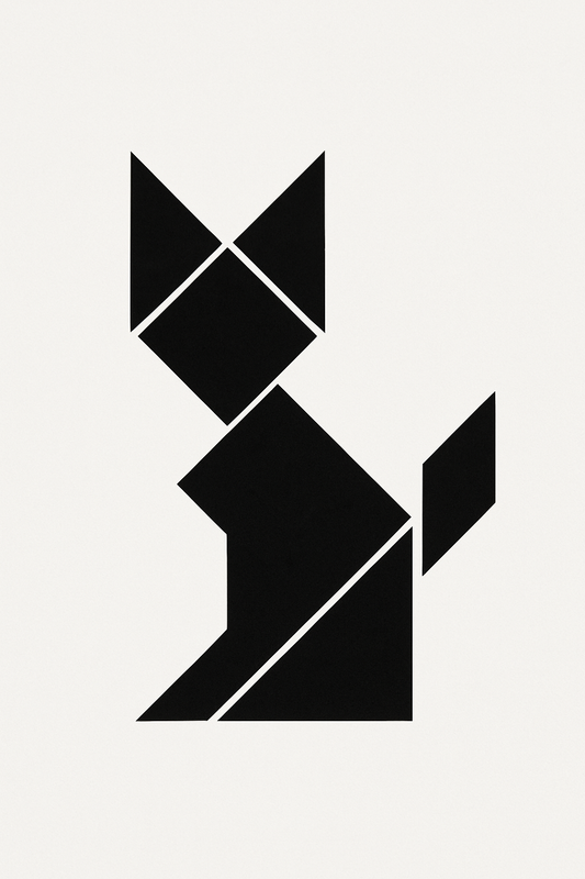 Geometric Black Cat Art