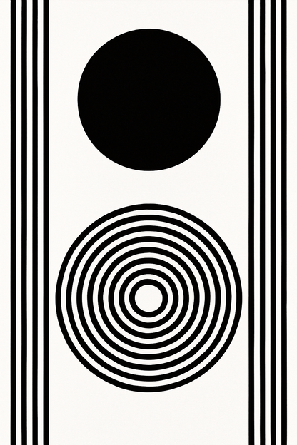 Geometric Black And White Art