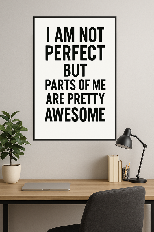 Inspirational quote in bold black text on white background.- gabinet