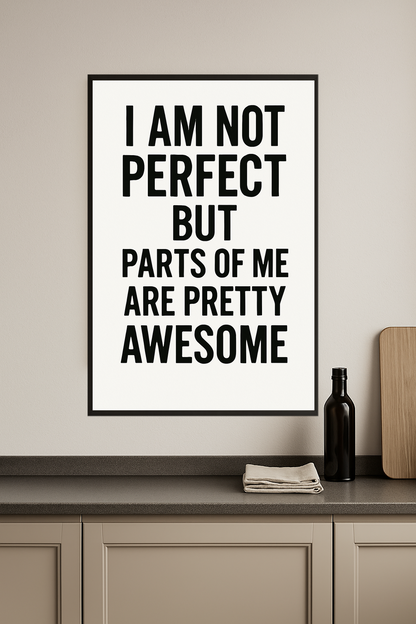 Inspirational quote in bold black text on white background.- kuchnia