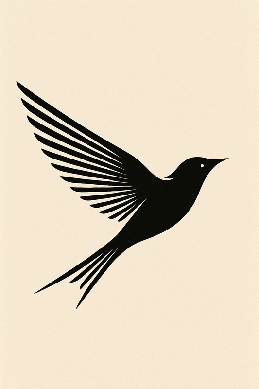 Minimalist Black Bird Art