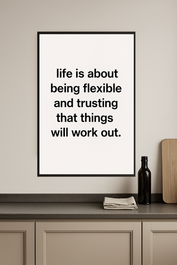 Motivational quote poster with black text on white background.- kuchnia
