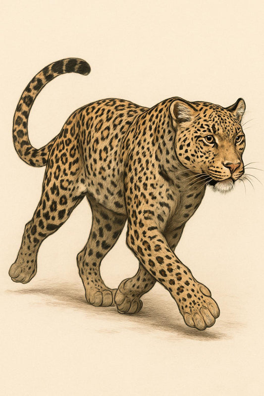 Running Leopard Illustration