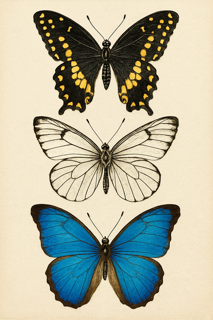 Vertical Butterfly Art Print