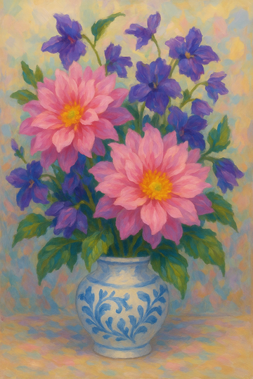 Vibrant Floral Art Print – plakat do druku