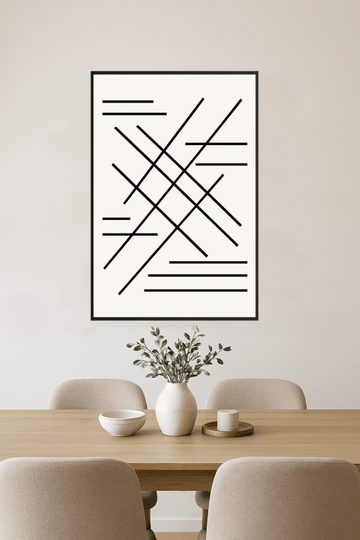 Abstrakcyjna Czarna Sztuka Linii - CasaNookDecor