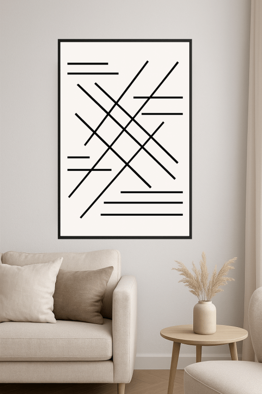 Abstrakcyjna Czarna Sztuka Linii - CasaNookDecor