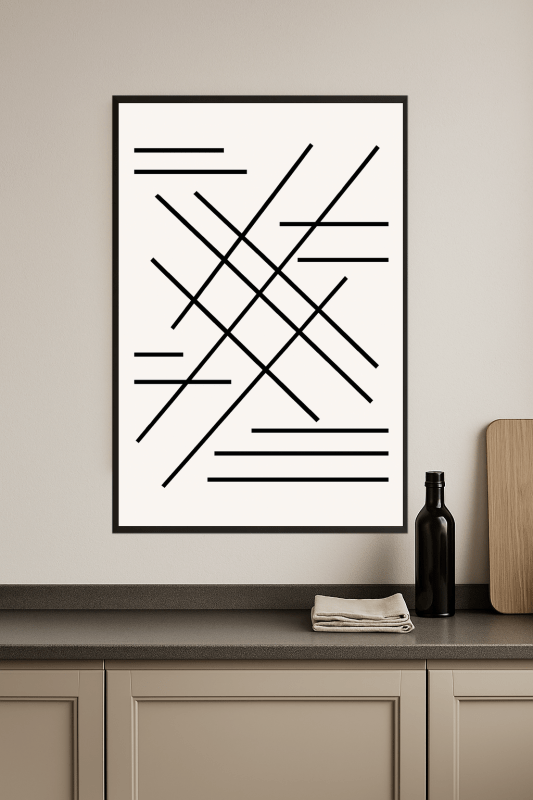 Abstrakcyjna Czarna Sztuka Linii - CasaNookDecor