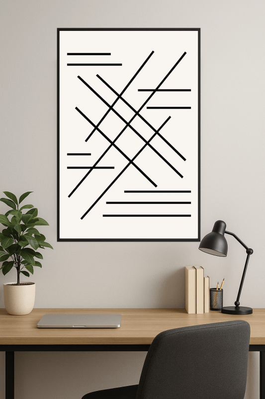 Abstrakcyjna Czarna Sztuka Linii - CasaNookDecor