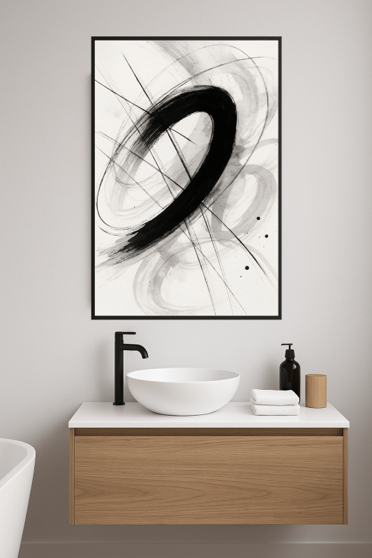 Abstrakcyjna czarno - biała sztuka - CasaNookDecor
