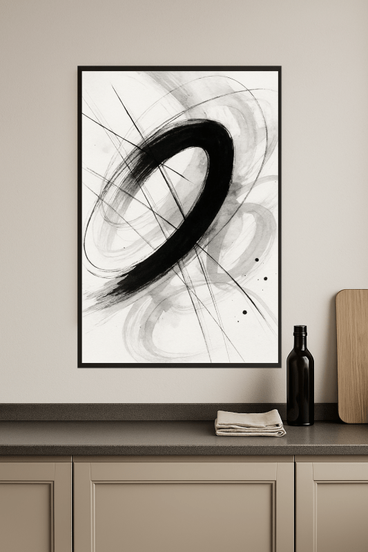 Abstrakcyjna czarno - biała sztuka - CasaNookDecor