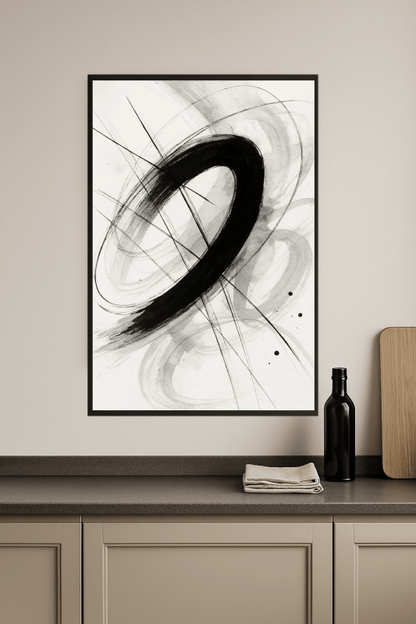 Abstrakcyjna czarno - biała sztuka - CasaNookDecor