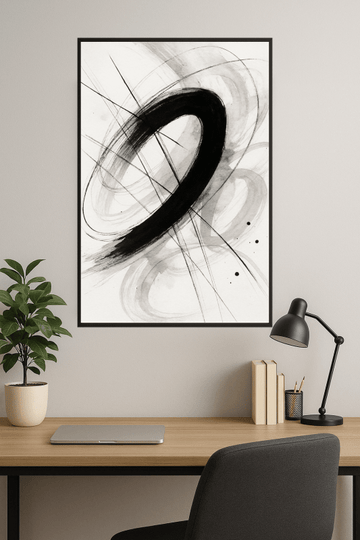 Abstrakcyjna czarno - biała sztuka - CasaNookDecor