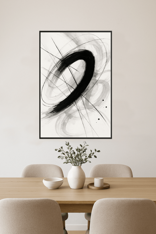 Abstrakcyjna czarno - biała sztuka - CasaNookDecor