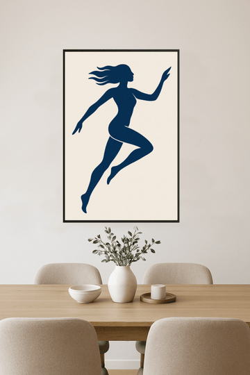 Abstrakcyjna Niebieska Figura Ruchoma - CasaNookDecor – plakat do druku