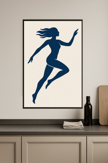 Abstrakcyjna Niebieska Figura Ruchoma - CasaNookDecor – plakat do druku