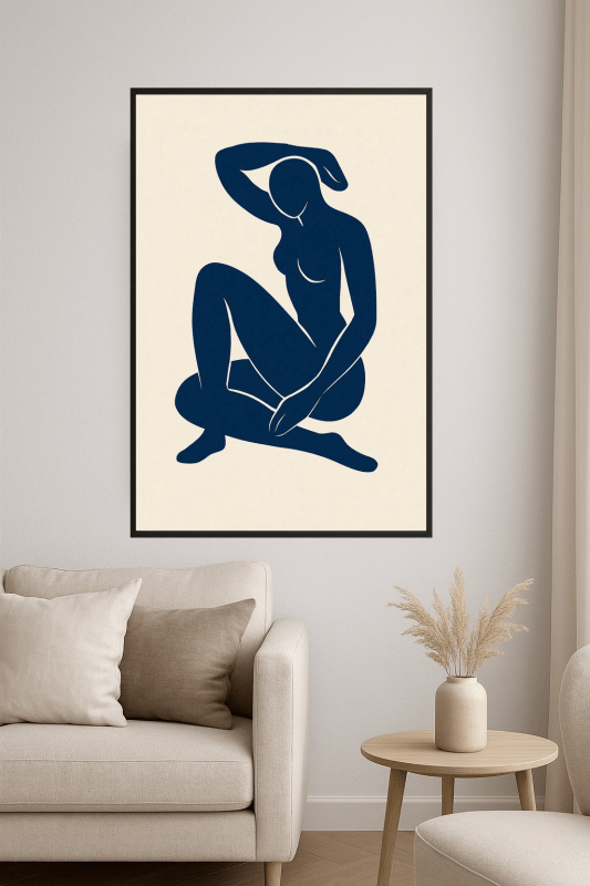 Abstrakcyjna Niebieska Figura Sztuki - CasaNookDecor