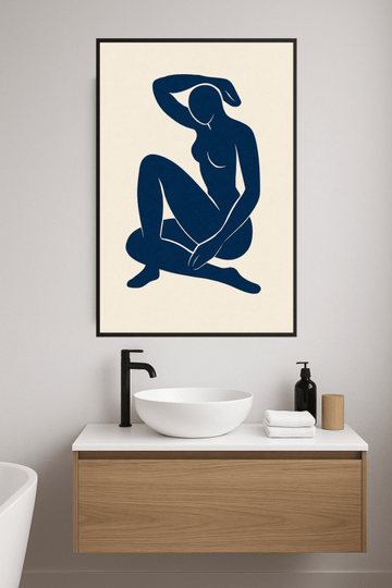 Abstrakcyjna Niebieska Figura Sztuki - CasaNookDecor – plakat do druku