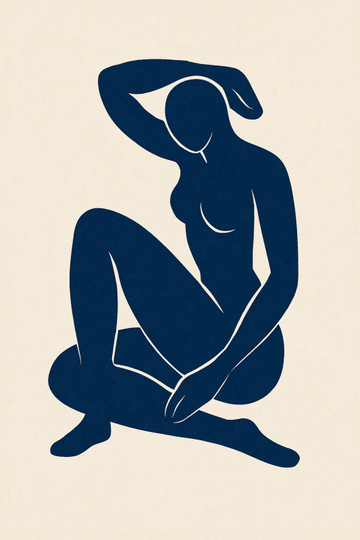 Abstrakcyjna Niebieska Figura Sztuki - CasaNookDecor – plakat do druku