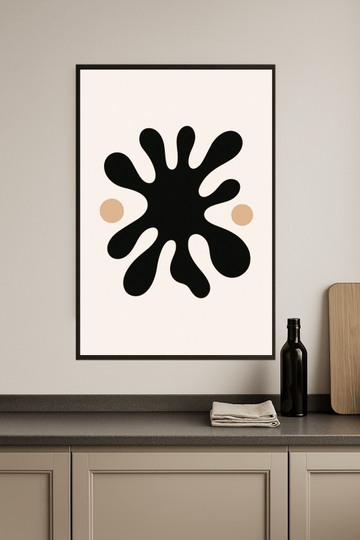 Abstrakcyjna Sztuka Czarno - Beżowa - CasaNookDecor