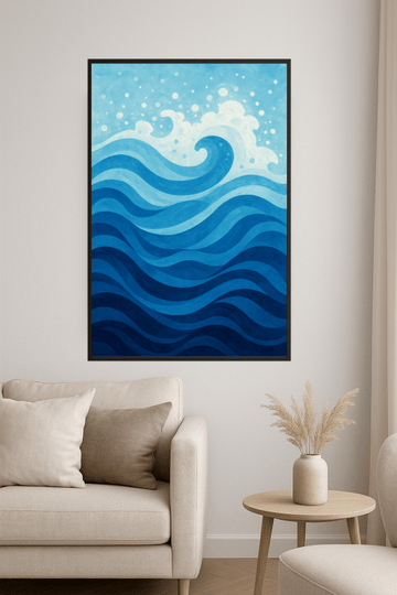Abstrakcyjna Sztuka Fali Oceanicznej - CasaNookDecor – plakat do druku