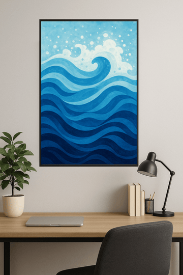 Abstrakcyjna Sztuka Fali Oceanicznej - CasaNookDecor – plakat do druku