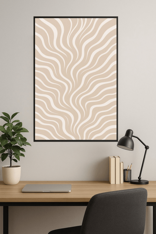Abstrakcyjna Sztuka Fali Wavy Line - CasaNookDecor