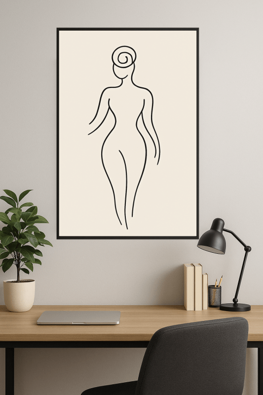 Abstrakcyjna Sztuka Linii Kobiecej - CasaNookDecor