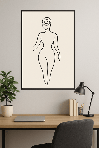 Abstrakcyjna Sztuka Linii Kobiecej - CasaNookDecor