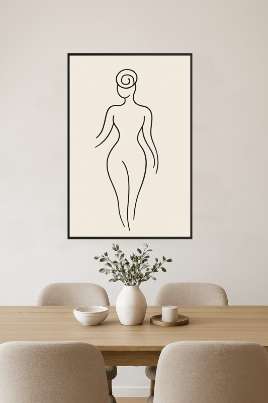Abstrakcyjna Sztuka Linii Kobiecej - CasaNookDecor