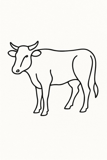 Abstrakcyjna Sztuka Linii Krowy - CasaNookDecor