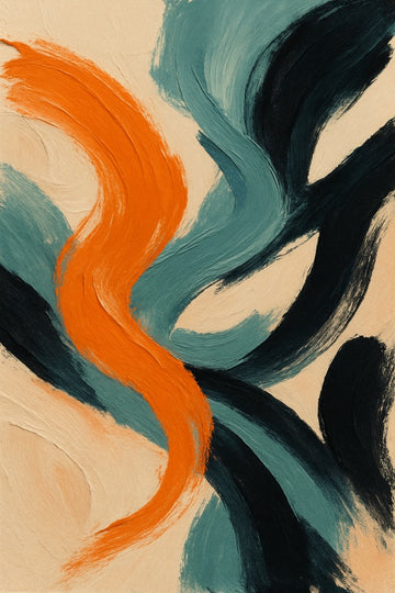 Abstrakcyjna sztuka pociągnięć pędzla - CasaNookDecor