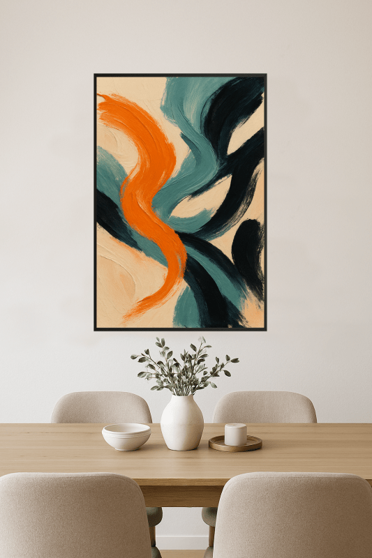 Abstrakcyjna sztuka pociągnięć pędzla - CasaNookDecor