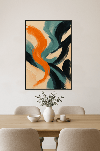 Abstrakcyjna sztuka pociągnięć pędzla - CasaNookDecor