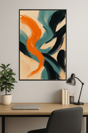 Abstrakcyjna sztuka pociągnięć pędzla - CasaNookDecor