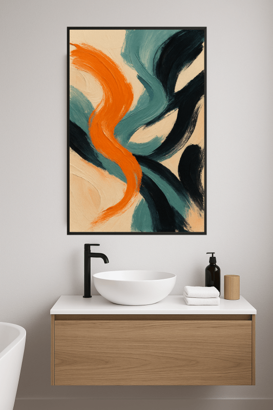 Abstrakcyjna sztuka pociągnięć pędzla - CasaNookDecor