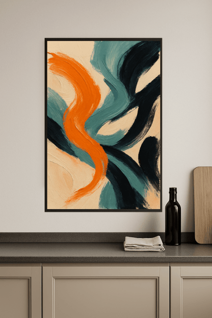 Abstrakcyjna sztuka pociągnięć pędzla - CasaNookDecor
