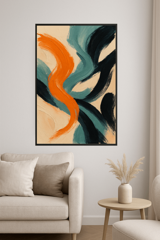 Abstrakcyjna sztuka pociągnięć pędzla - CasaNookDecor